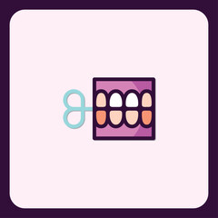 Orthodontic concept with braces, adjustment key, and smile alignment symbol