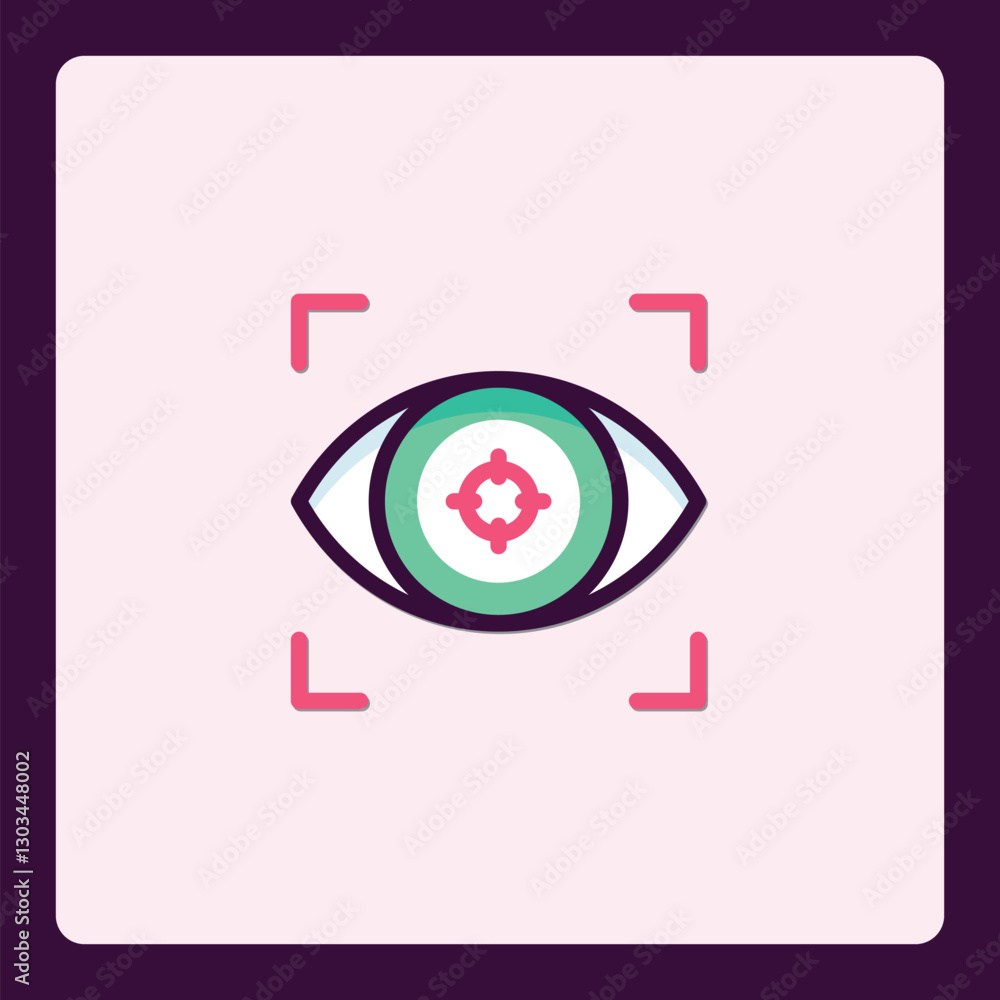 Poster Vision Tracking Icon for Security and Monitoring Systems with Eye Symbol