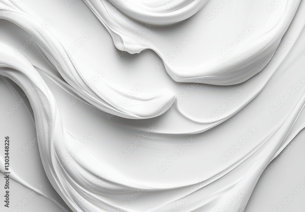 Poster elegant white abstract surface with flowing textures and smooth curves ideal for background or desig