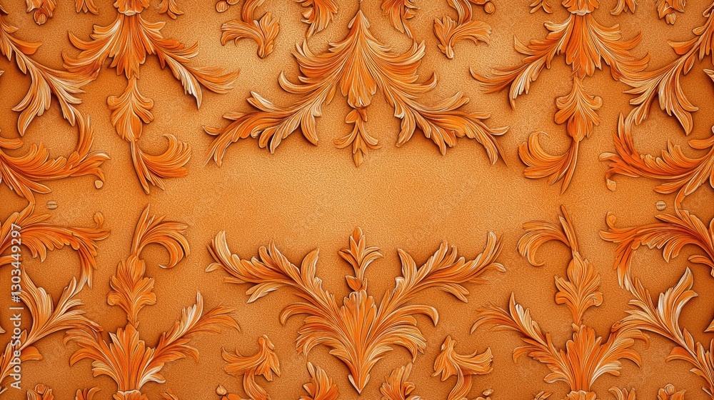 Poster deep orange hues blending into a seamless gradient with a fine, stylish texture.