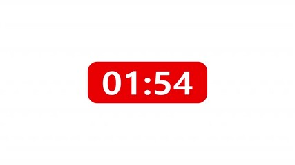 2 minutes rectangle countdown, two minute timer countdown animation, animation on two minutes rectangle countdown on a transparent background.	