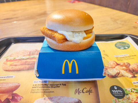 Greding, Germany - February 11, 2025: McDonald's Filet-o-Fish.