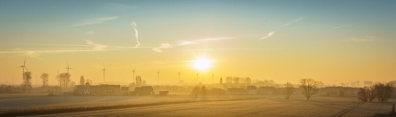 sunrise over the field