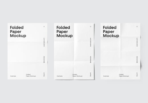 Three Folded Paper Mockups