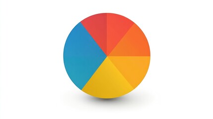 Fototapeta premium Colorful Circular Segments: A Six-Section Pie Chart Visualization