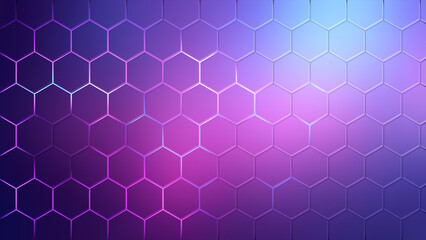 Multicolored hexagons with neon glow. Modern colorful geometric empty template. Blue pink hexagon background. Honeycomb gradient background. fresh gamer pattern of figures with six sides. Grid	
