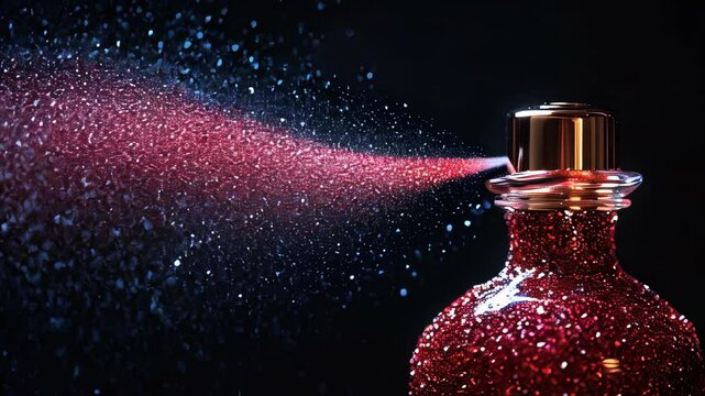 perfume spray on a black background