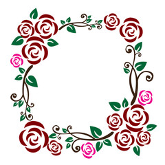 floral frame with roses