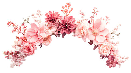 Pink floral arrangement, flower crown, floral design