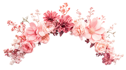 Pink floral arrangement, flower crown, floral design