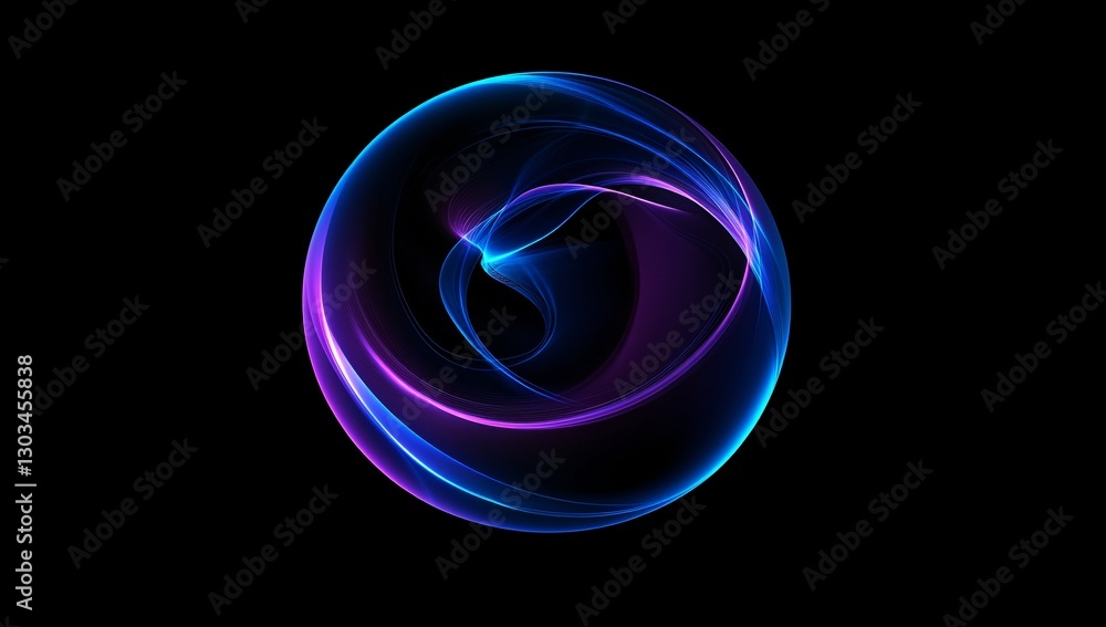 Poster abstract energy sphere : a captivating image of a swirling energy sphere, a visual representation of