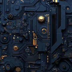 Fototapeta premium Circuit board. Electronic computer hardware. Technology background. 3d render