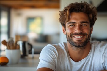 Obraz premium A person posing with a friendly expression, ideal for personal use or commercial projects