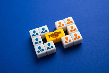 Agreement between two parties. Collaboration and merging of teams. Team integration, contract...