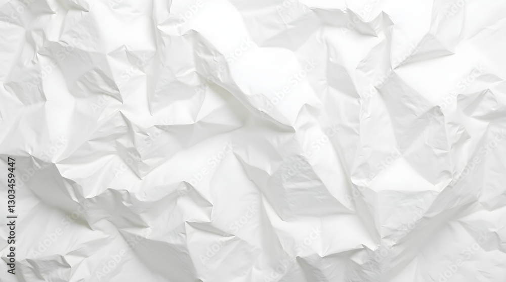 Aufkleber crumpled white paper texture - abstract background rough surface light and shadow