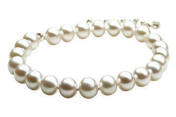 Obraz premium Elegant white pearl necklace showcasing timeless beauty and sophistication in a minimalist setting isolated on transparent background