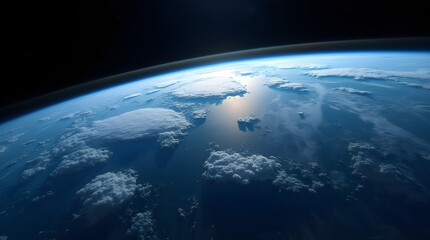 Stunning Earth View from Space Blue Oceans and White Clouds