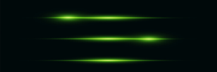 Neon green lines with flash effect. Light effect of laser beams.