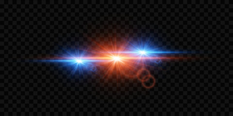Glare of a light star and lens flare. Vector illustration EPS10
