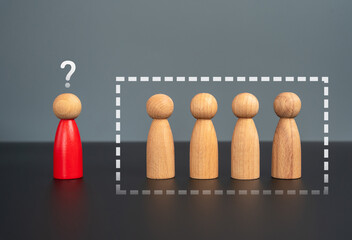 There is no place for the red man in the group. Social isolation. Exclusion, discrimination.