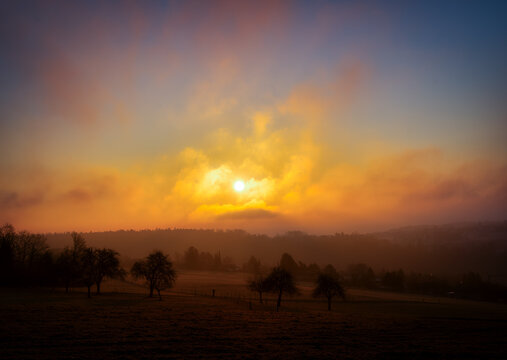 sunset in the mountains