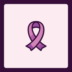 Empathetic purple ribbon for awareness, representing global solidarity