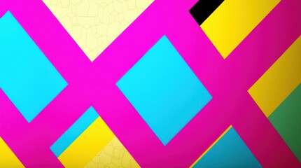 Obraz premium Bold geometric patterns and bright hues create a vibrant and modern abstract design with overlapping shapes.