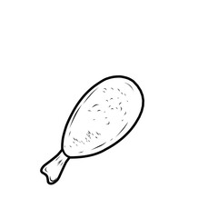 Chicken Thigh Hand Drawn 