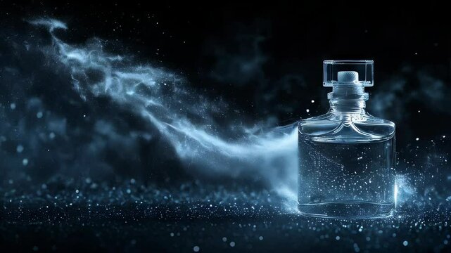  perfume spray on a black background