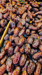 Fresh Medjool (medjoul) dates from the Spice Bazaar in Istanbul, Turkey