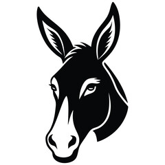 Funny donkey portrait. Vector illustration