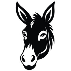 Funny donkey portrait. Vector illustration