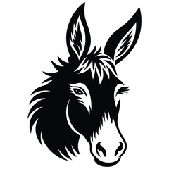 Minimalist Donkey Face Vector – Perfect for Logos & Designs
