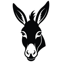 Farm Animal Silhouette – High-Quality Donkey Head Vector