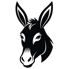 Farm Animal Silhouette – High-Quality Donkey Head Vector