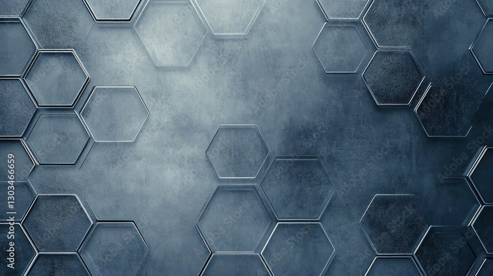 Poster abstract hexagon pattern on textured surface