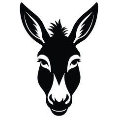 Farm Animal Silhouette – High-Quality Donkey Head Vector