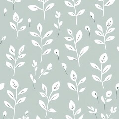 Light Teal Background with White Floral Pattern