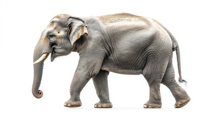 Obraz premium Majestic Asian Elephant in Profile: A Powerful Symbol of Wildlife