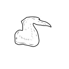 Fototapeta premium Chicken Wing Hand Drawn 