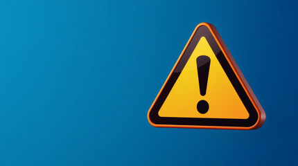 3D Rendered PNG Icon of Warning Sign with Exclamation Mark, Chiaroscuro Lighting and Vibrant Colors on Transparent Background