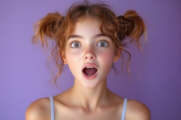 A young girl showing off her goofy expression with her tongue out