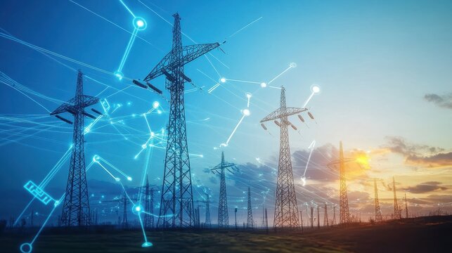 Diagram showcasing the interconnected smart grid infrastructure that seamlessly integrates renewable energy inputs with advanced storage technologies to maintain a consistent and reliable power