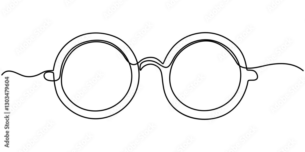 Aufkleber glasses icon line continuous drawing vector. one line eyeglasses icon vector background. eyeglasses 