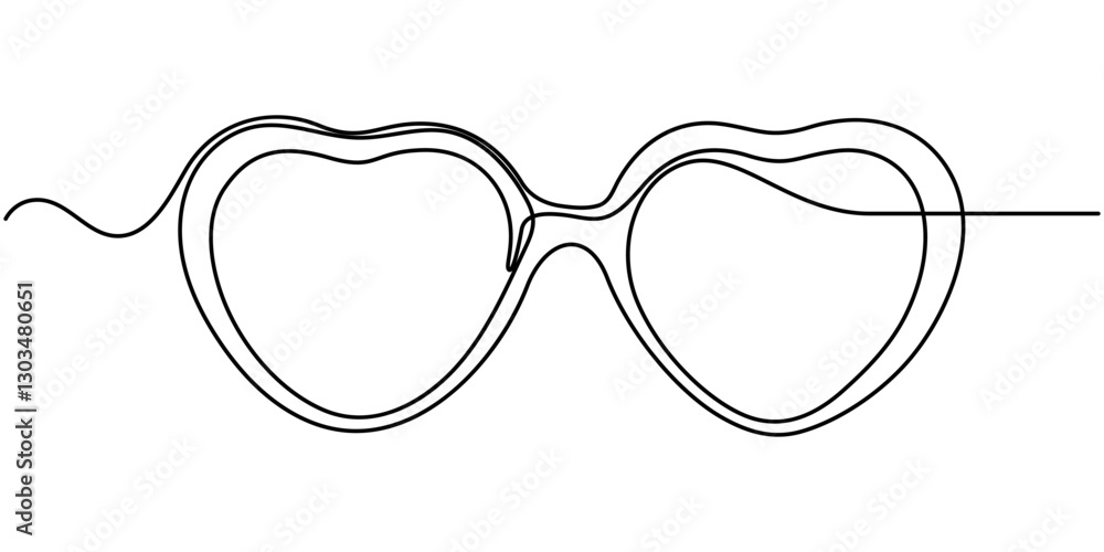 Aufkleber glasses icon line continuous drawing vector. one line eyeglasses icon vector background. eyeglasses 