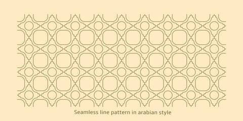 Seamless line pattern in arabian style. Contemporary graphic design. Endless hexagon texture for wallpaper, pattern fills, web page background. Monochrome geometric ornament. Tribal ethnic pattern