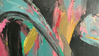 Expressive Abstract Oil Painting With