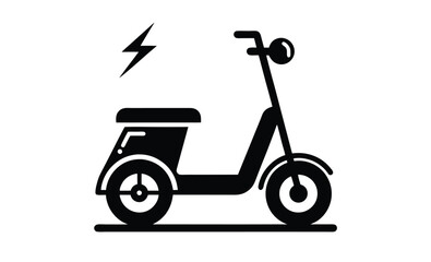 Electric scooter icon, electric scooter icon, kickboard silhouette vector