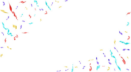 Explosion of color confetti. Shiny flying pieces of foil. A festive vector border for a carnival banner and postcards for parties.