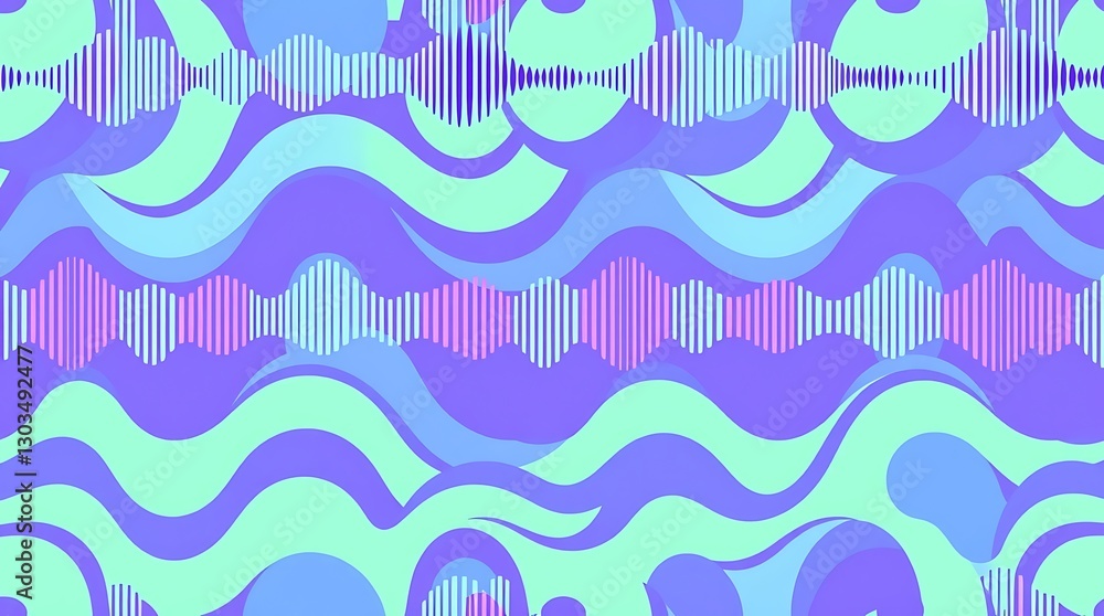Aufkleber abstract wavy pattern: a vibrant display of abstract art, featuring flowing wavy patterns in a harmo